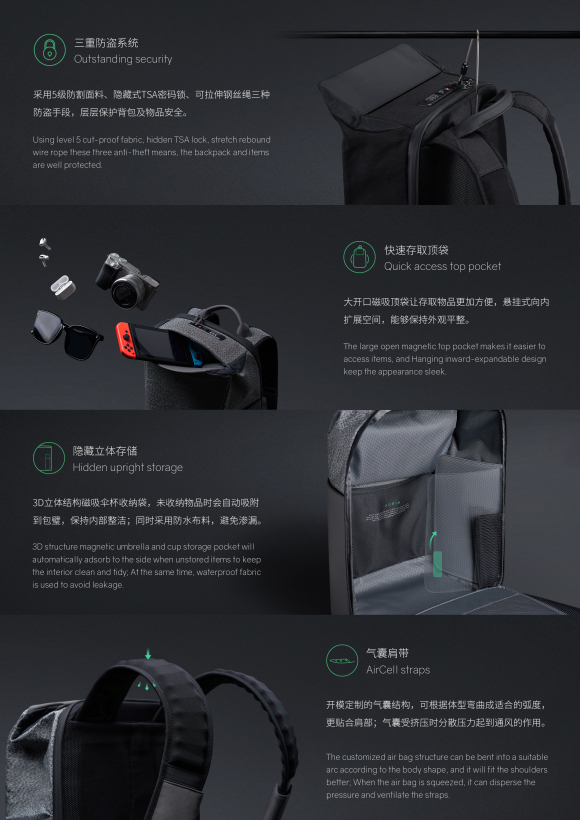 SnapPack 快速存取防盗背包