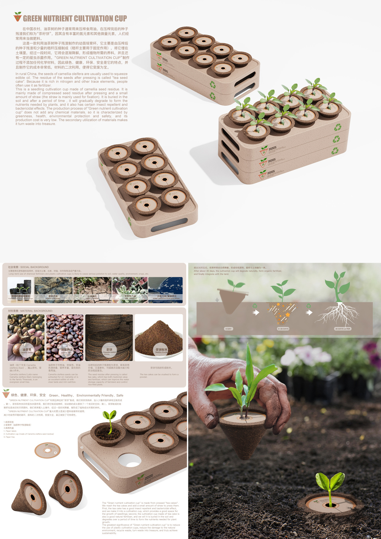 Green nutrient cultivation cup