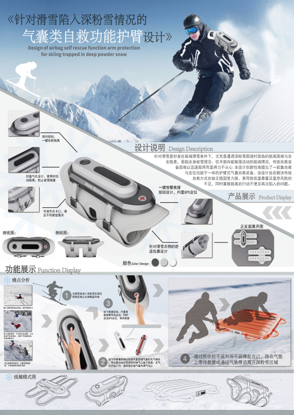 Design of Airbag Self-rescue Function Arm Guard for Skiing in Deep Powder Snow