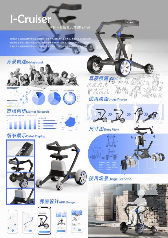 I——Cruiser成骨不全症患儿童助行产品