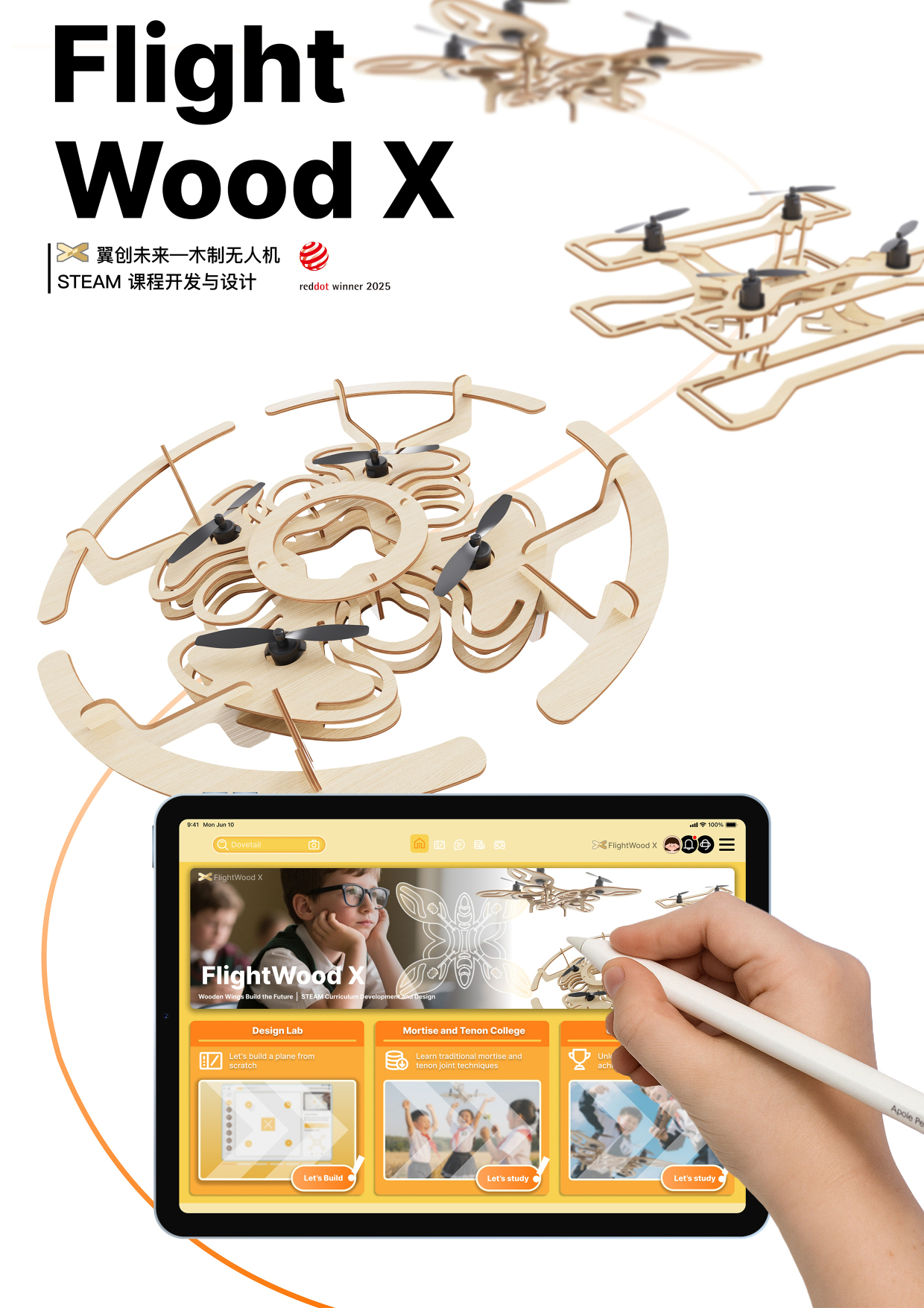 Flight Wood X-Teenage Wooden Unmanned Aerial Vehicle STEAM Course Service Design