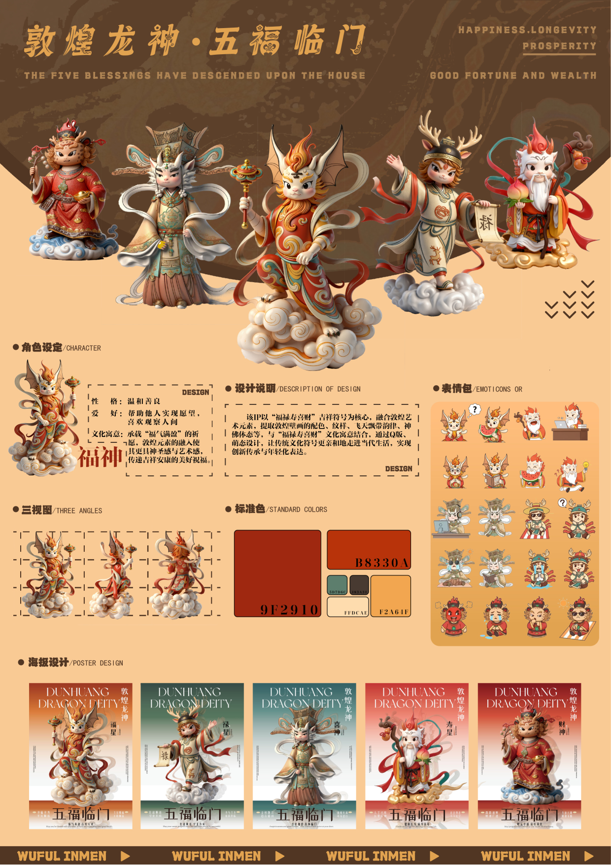 The Dragon God of Dunhuang, the Five Blesss