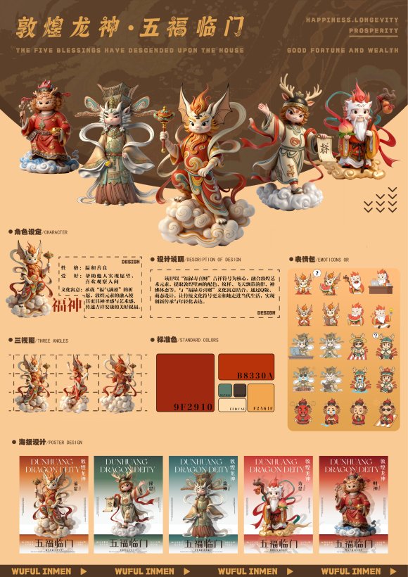 The Dragon God of Dunhuang, the Five Blesss