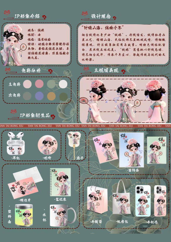 《文旅融合视角下的烟台绒绣非遗文化IP形象设计-绒娘》