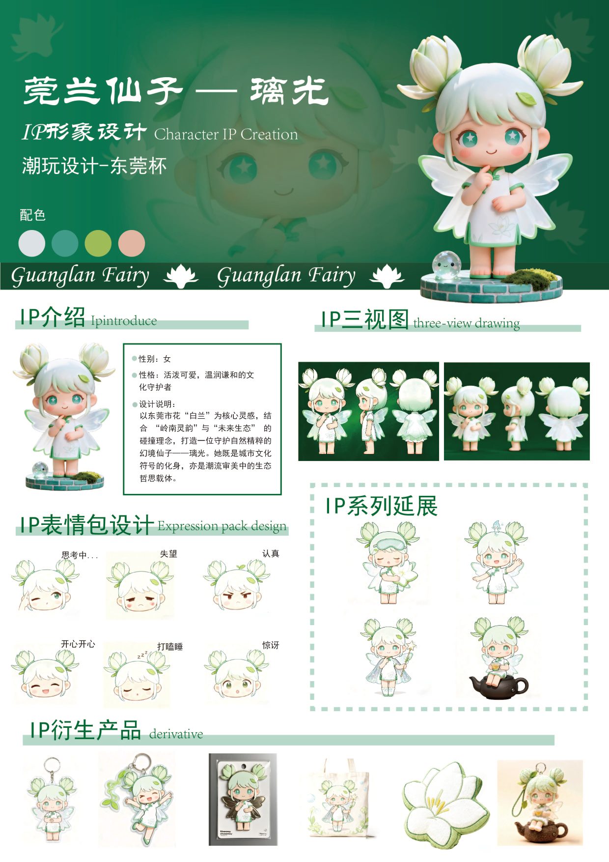 IP Image Design-Guan Lan Fairy Glass Light