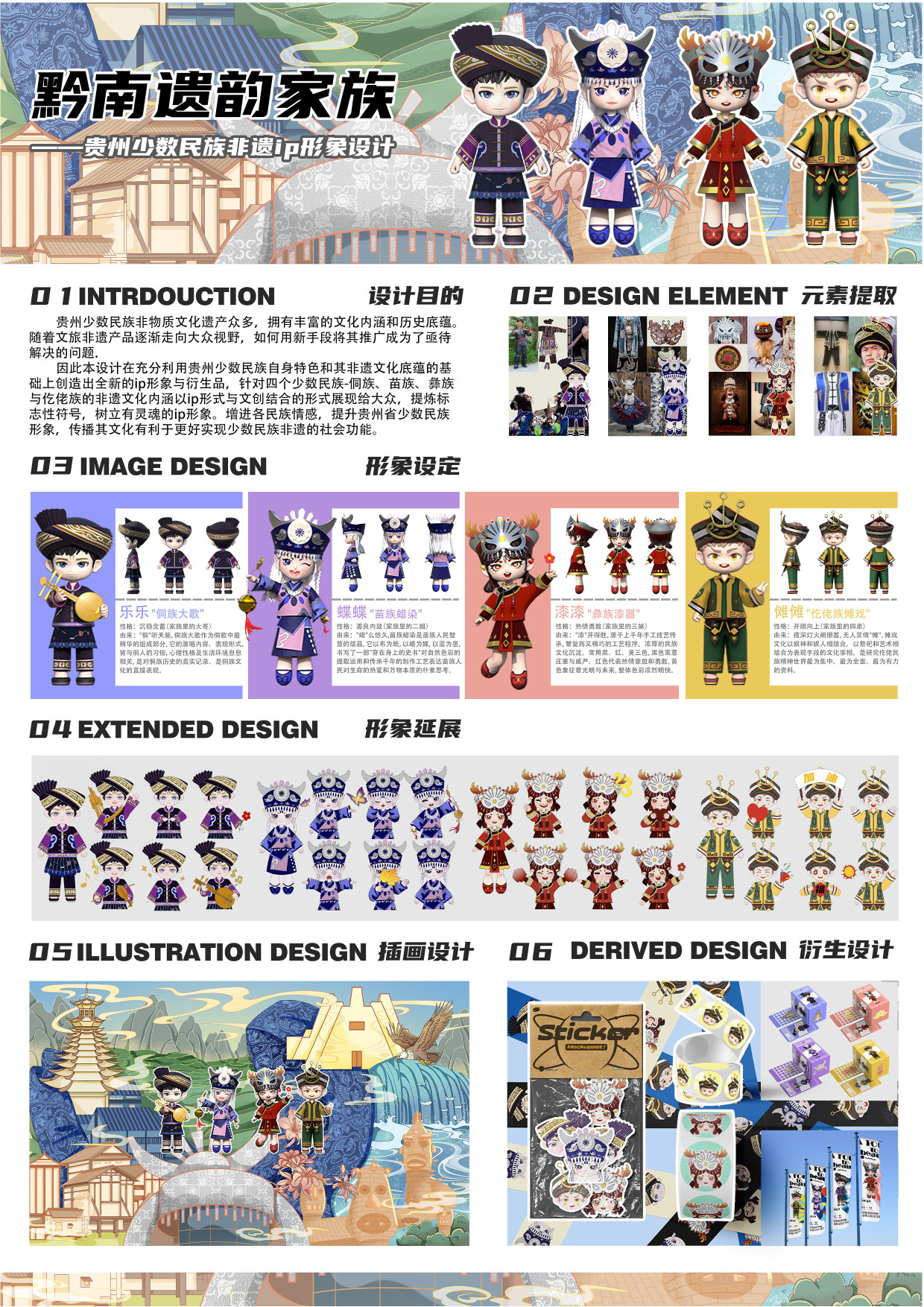 Qiannan Legacy Family-Guizhou Minority Intangible Heritage IP Image Design