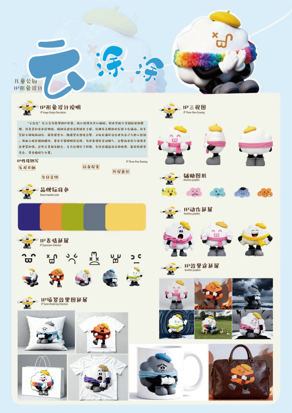 心情游乐园儿童情绪IP“云涂涂”原创IP设计