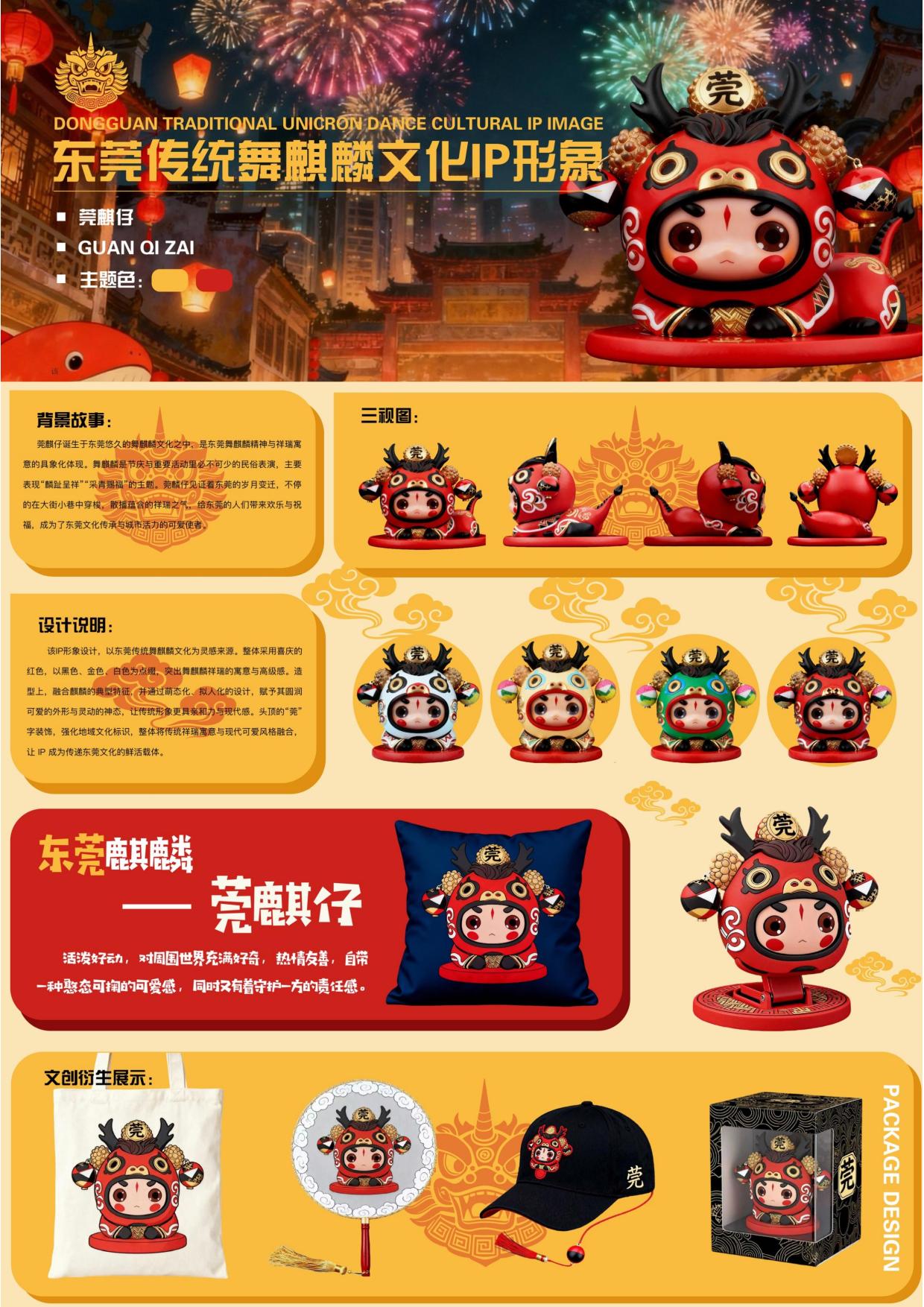 东莞传统舞麒麟文化IP形象——莞麒仔